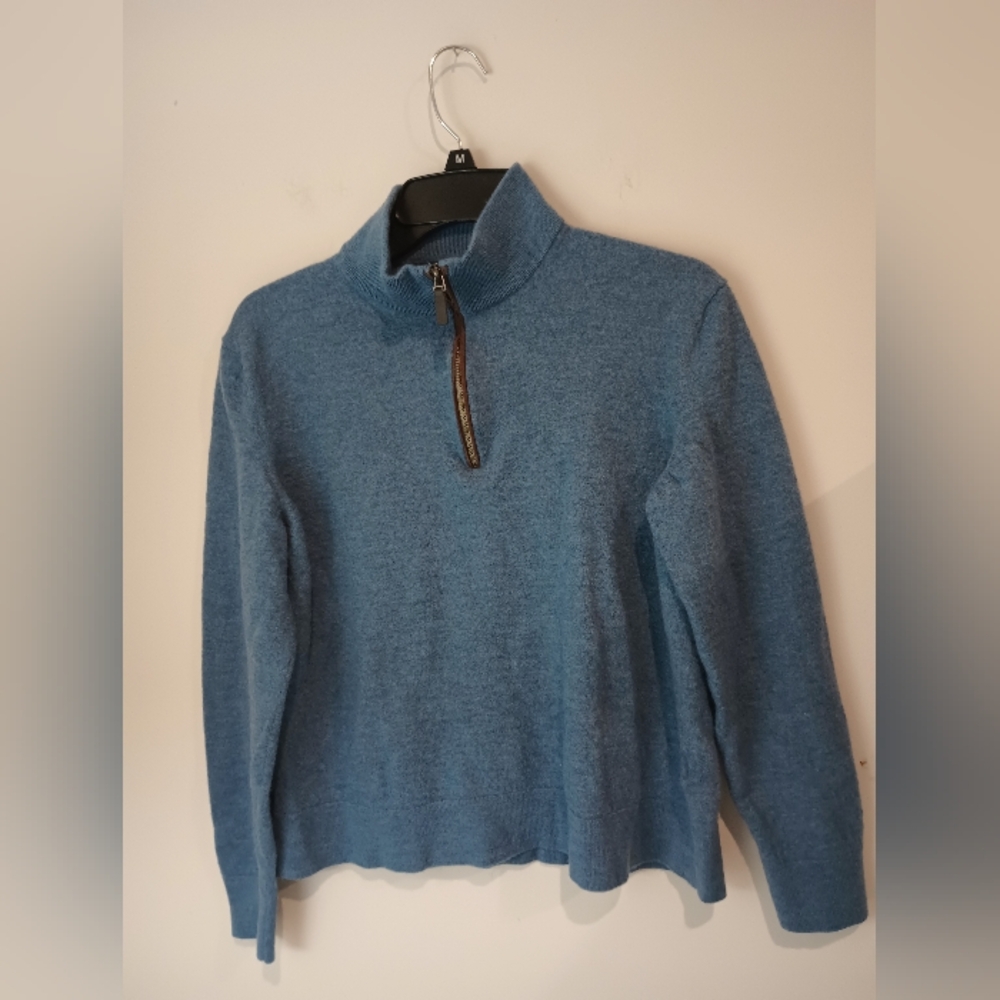 Stylish Blue Half-Zip Pullover